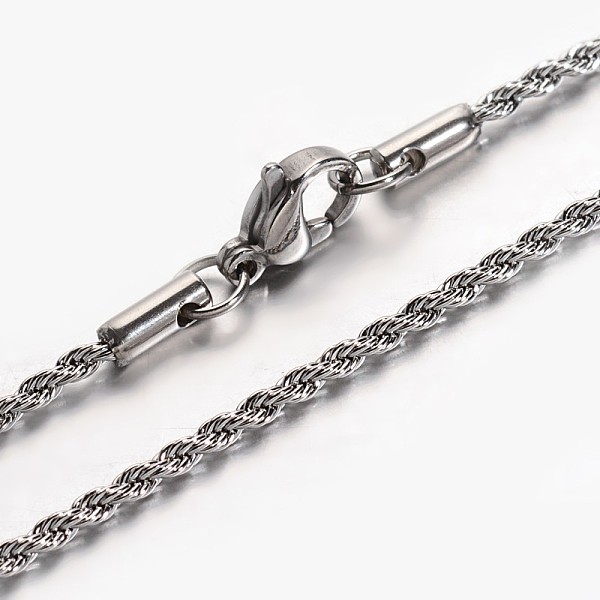 

PandaHall Rope Chain Necklaces, 304 Stainless Steel Necklaces with Lobster Clasps, Stainless Steel Color, 19.68 inch(50cm) 304 Stainless...