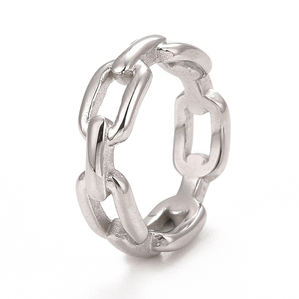 Non-Tarnish 304 Stainless Steel Cable Chain Shape Finger Ring for Women
