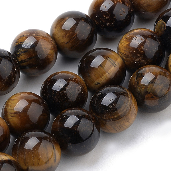 

PandaHall Natural Tiger Eye Beads Strands, Round, 10mm, Hole: 1mm, about 40pcs/strand, 15.7 inch Tiger Eye Round