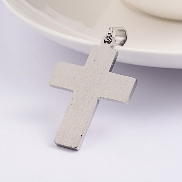 

PandaHall 304 Stainless Steel Pendants, Cross, Stainless Steel Color, 33.5x24x2mm, Hole: 4.5x6.5mm 304 Stainless Steel Cross