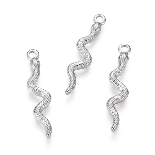 

PandaHall 304 Stainless Steel Pendants, Snake, Stainless Steel Color, 28x6x1.5mm, Hole: 2mm 304 Stainless Steel Snake
