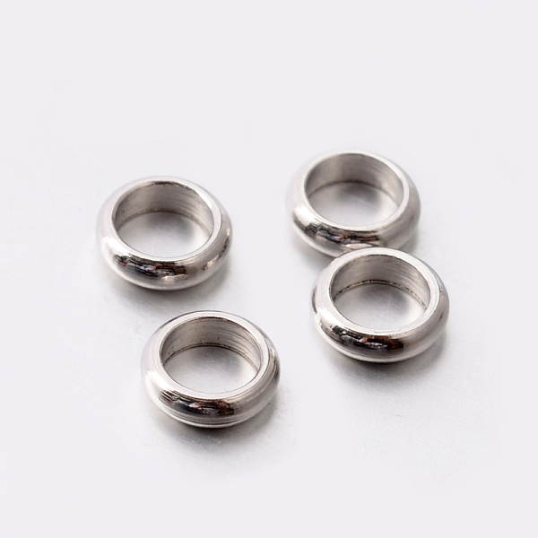 

PandaHall 201 Stainless Steel Ring Spacer Beads, Stainless Steel Color, 5x1.5mm, Hole: 3.5mm 201 Stainless Steel Ring