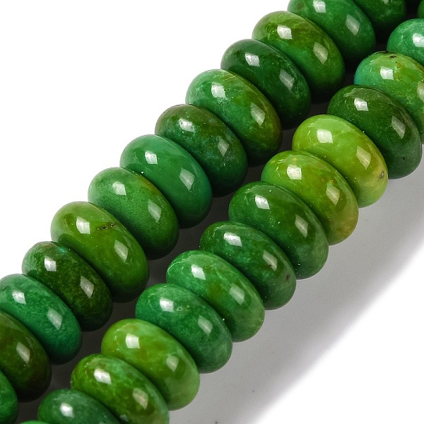 

PandaHall Natural Howlite Beads Strands, Dyed, Disc, Yellow Green, 6.5x3mm, Hole: 0.5mm, about 128pcs/strand, 14.57''(37cm) Howlite Disc