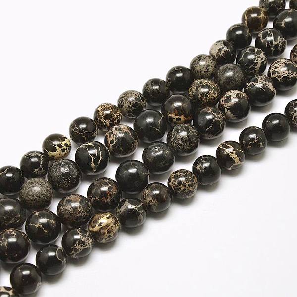 

PandaHall Natural Imperial Jasper Beads Strands, Round, Dyed, Black, 8mm, Hole: 1mm, about 48pcs/strand, 15.7 inch Imperial Jasper Round...