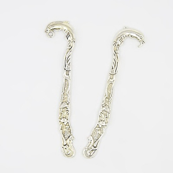 

PandaHall Zinc Alloy Bookmarks, Dolphin, Cadmium Free & Lead Free, Antique Silver, 83x20x4mm, Hole: 2.5mm Alloy