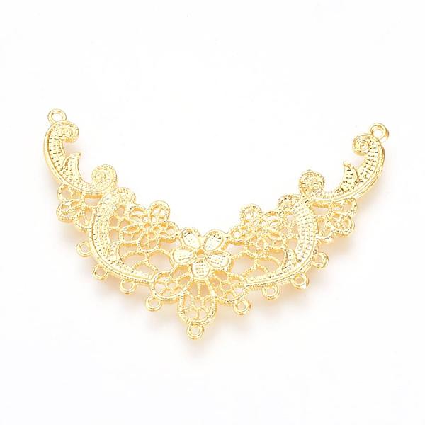 

PandaHall Brass Filigree Joiners, Golden, 31x45x1mm, Hole: 1mm Brass Others