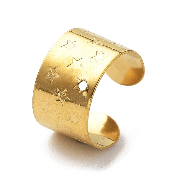 

PandaHall 304 Stainless Steel Ear Cuff Findings, with Hole, Star, Golden, 11x7x10.5mm, Hole: 0.9mm 304 Stainless Steel