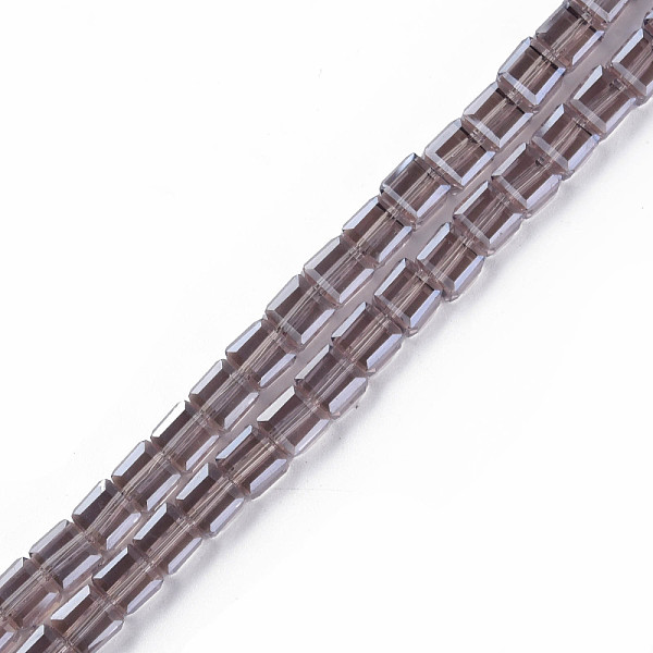 

PandaHall Electroplate Transparent Glass Beads Strands, Faceted, Cube, Old Rose, 5x5x5mm, Hole: 1.2mm, about 100pcs/strand, 20.87 inch(53cm)...