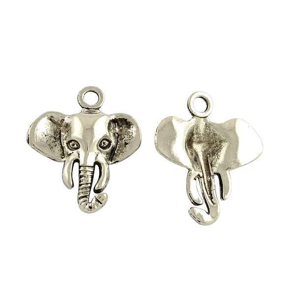 

PandaHall Tibetan Style Alloy Elephant Pendants, Cadmium Free & Lead Free, Antique Silver, 25x21x4mm, Hole: 2.5mm Alloy Elephant