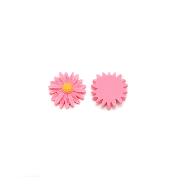 PandaHall Opaque Resin Cabochons, Sunflower, Pearl Pink, 25x6.5mm Resin Flower
