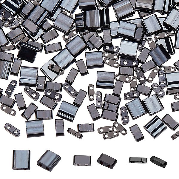 

PandaHall SUNNYCLUE 1 Box 300Pcs 3 Style 5*5mm Tila Beads Two Hole Glass Seed Bead Flat Square Glass Beads Black Japanese Spacer Loose Beads...