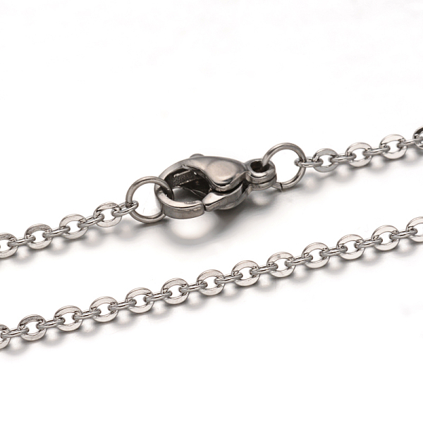 

PandaHall 304 Stainless Steel Cable Chain Necklace, with Lobster Claw Clasps, Stainless Steel Color, 40cm, Link: 2.5x2x0.5mm 304 Stainless...