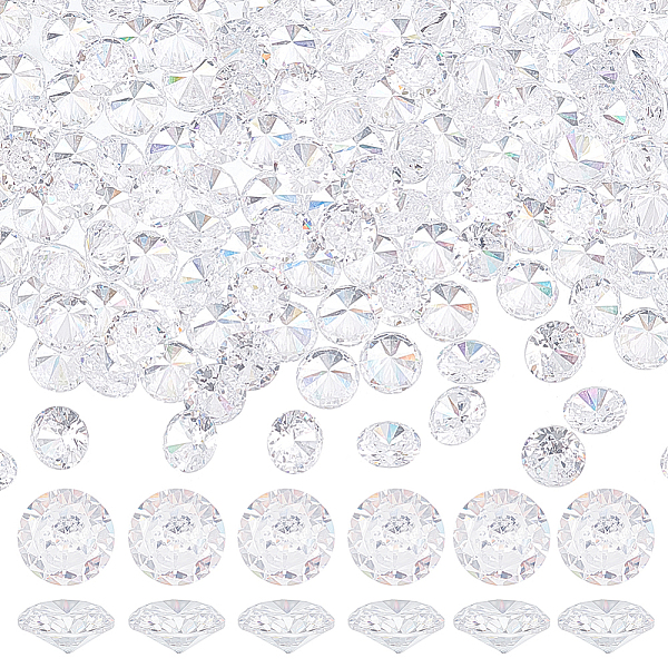 

PandaHall 150Pcs Cubic Zirconia Cabochons, Grade A, Faceted, Diamond, Clear, 5x3mm Cubic Zirconia Diamond Clear