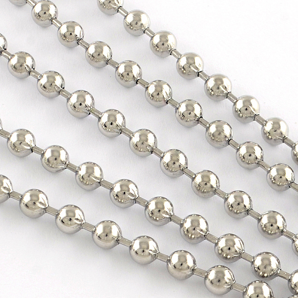 

PandaHall 201 Stainless Steel Ball Chains, with Spool, Stainless Steel Color, 5.0mm, about 32.8 Feet(10m)/roll 201 Stainless Steel