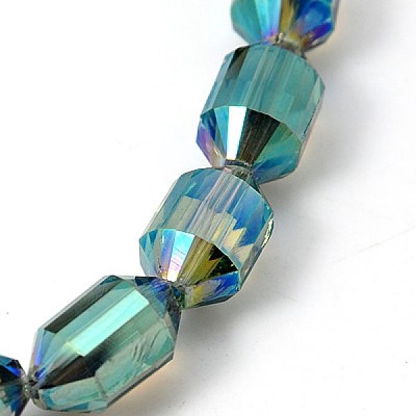 

PandaHall Electroplated Glass Beads, Rainbow Plated, Faceted, Lantern, Mixed Color, 16x10mm, Hole: 1mm Glass Others Multicolor