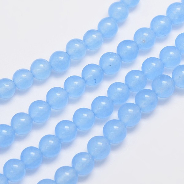 

PandaHall Natural & Dyed Malaysia Jade Bead Strands, Round, Light Sky Blue, 6mm, Hole: 0.8mm, about 64pcs/strand, 15 inch Malaysia Jade...