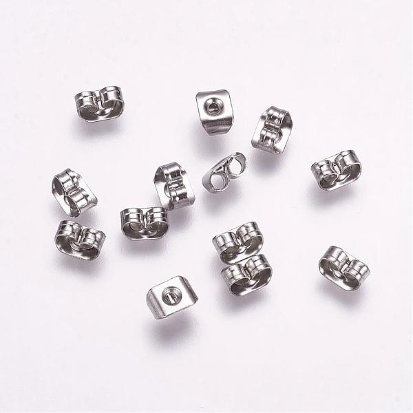 

PandaHall 316 Surgical Stainless Steel Ear Nuts, Friction Earring Backs for Stud Earrings, Stainless Steel Color, 5x3.5x2.5mm, Hole: 0.6mm...