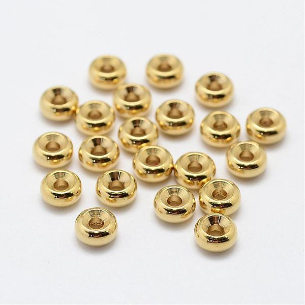 

PandaHall Brass Spacer Beads, Nickel Free, Donut, Raw(Unplated), 7x3mm, Hole: 2mm Brass Donut