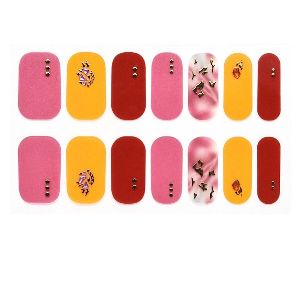 

PandaHall Full Wraps Nail Polish Strips, Self-Adhesive Gradient Nail Polish Stickers, for Women Nail Tips Decorations, Colorful, 24x8mm...