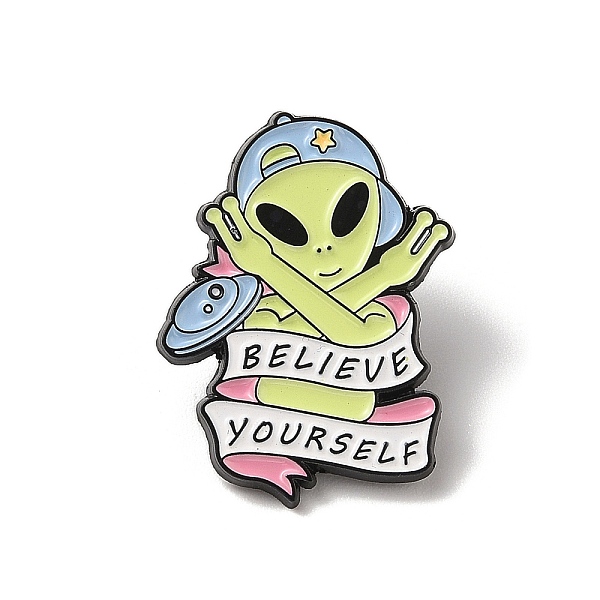 

PandaHall Saucer Man Enamel Pins, Alloy Brooches for Backpack Clothes, Black, 30.5x23x1.5mm Alloy+Enamel Others