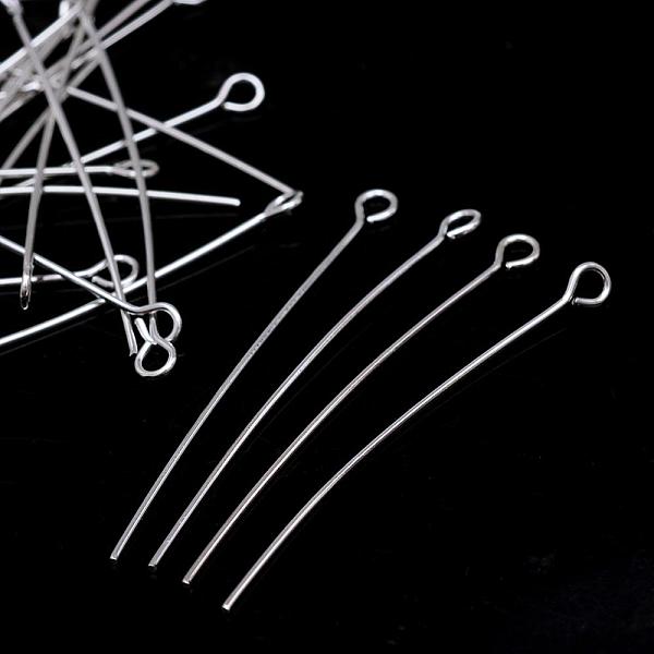 

PandaHall Iron Eye Pin, Cadmium Free & Lead Free, Silver Color Plated, 45x0.7mm, Hole: 2mm, about 5000pcs/1000g Iron