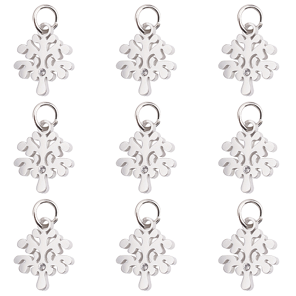 

PandaHall UNICRAFTALE 10pcs Micro Pave Clear Cubic Zirconia Tree of Life Pattern Pendants 316 Surgical Stainless Steel Eco-Friendly Tree...
