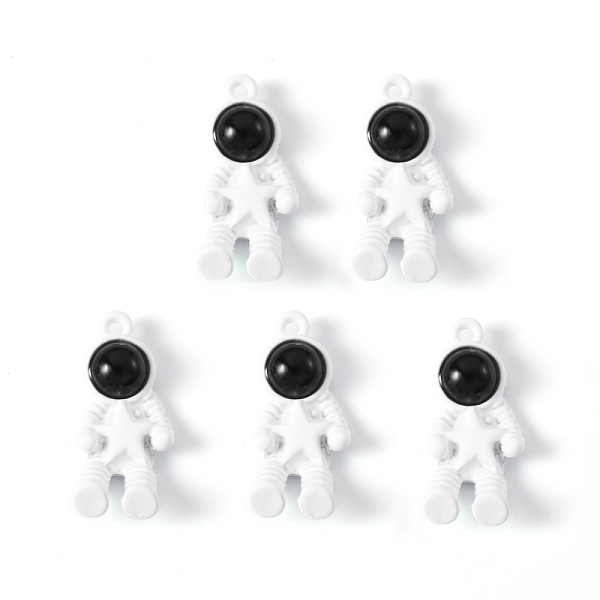 

PandaHall Spray Painted Alloy Pendants, with Black Acrylic, Cadmium Free & Lead Free, Spaceman with Star, White, 22x10.5x5mm, Hole: 1.2mm...