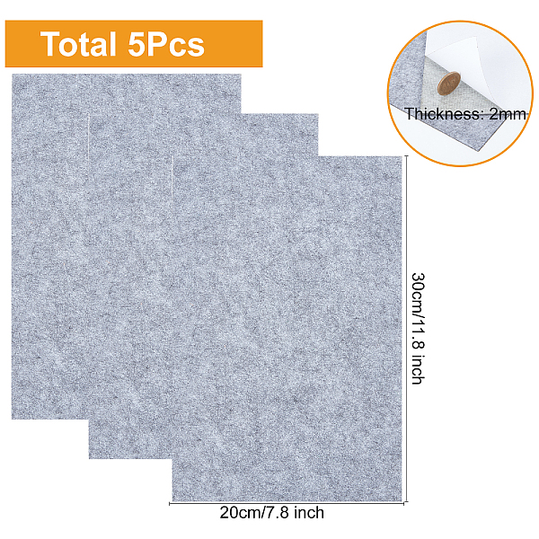 

PandaHall Felt Sticker, with Adhesive Tape on the Other Side, Rectangle, Silver, 30x20x0.2cm Fibre Silver