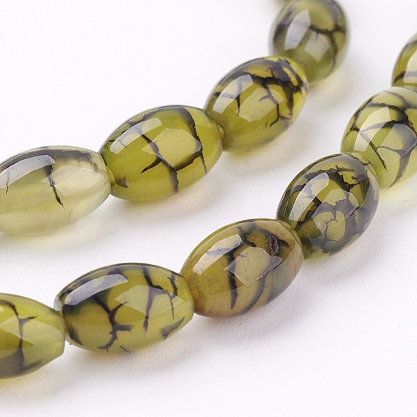 

PandaHall Natural Agate Beads Strands, Dyed, Barrel, Olive, 9x6mm, Hole: 1mm, about 42pcs/strand, 15.1 inch(38.5cm) Natural Agate Barrel..., Green