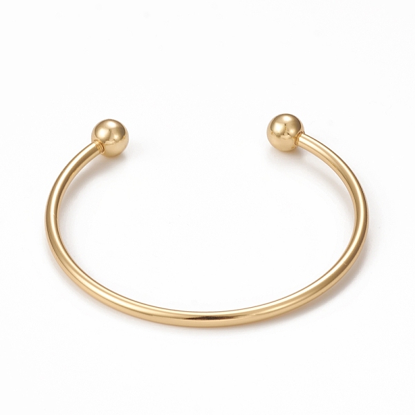 

PandaHall Rack Plating Brass Cuff Bangle Making, with Detachable Ball, Long-Lasting Plated, Cadmium Free & Lead Free, Real 18K Gold Plated...
