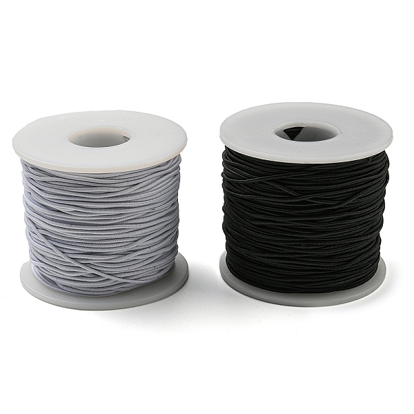 

PandaHall 2Rolls 2 Colors Core Spun Elastic Cord, Mixed Color, 1.5mm, 70m/roll, 1roll/color Elastic Fibre Round Multicolor