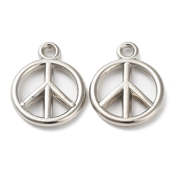 

PandaHall CCB Plastic Pendants, Peace Sign Charm, Platinum, 19.5x15.5x2.5mm, Hole: 2mm Plastic Peace Sign