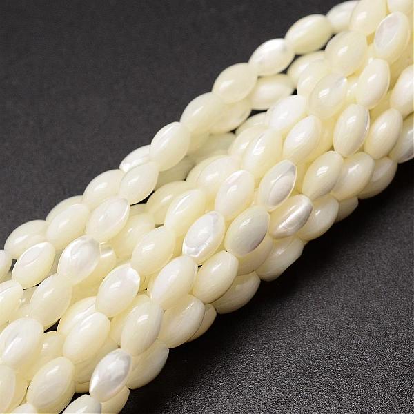 

PandaHall Natural Trochid Shell/Trochus Shell Beads Strands, Oval, Creamy White, 6~7x4~5mm, Hole: 0.8mm, about 60pcs/strand, 15.75 inch...