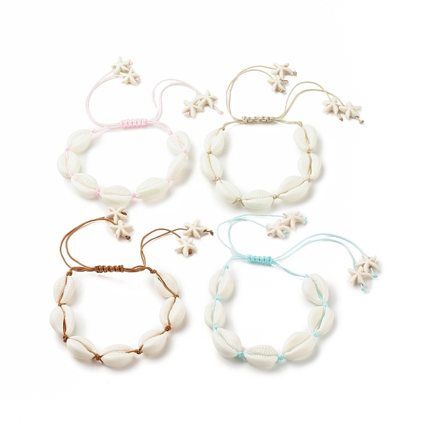 

PandaHall Acrylic Shell Braided Bead Bracelet with Synthetic Turquoise(Dyed) Starfish, Summer Adjustable Bracelet for Women, Mixed Color..., Multicolor