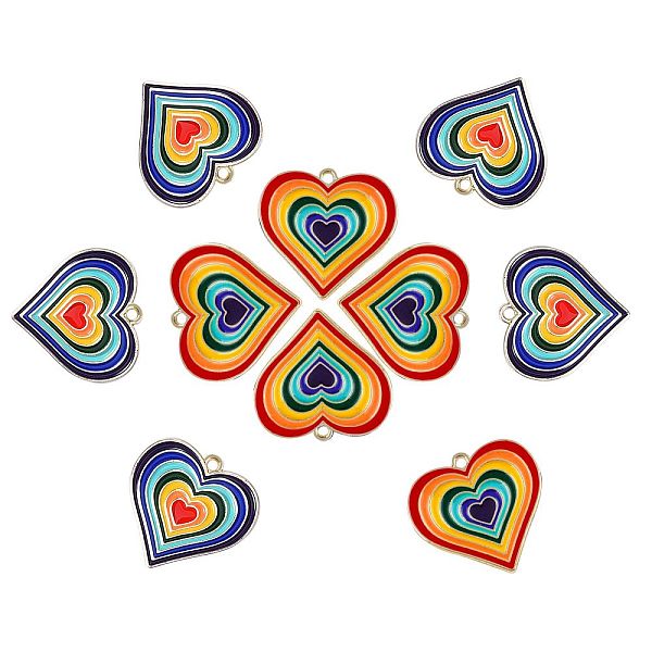 

PandaHall 10Pcs 2 Colors Alloy Enamel Pendants, Rainbow Color Heart, Cadmium Free & Lead Free, Colorful, 29x28mm, 5pcs/color Alloy+Enamel...