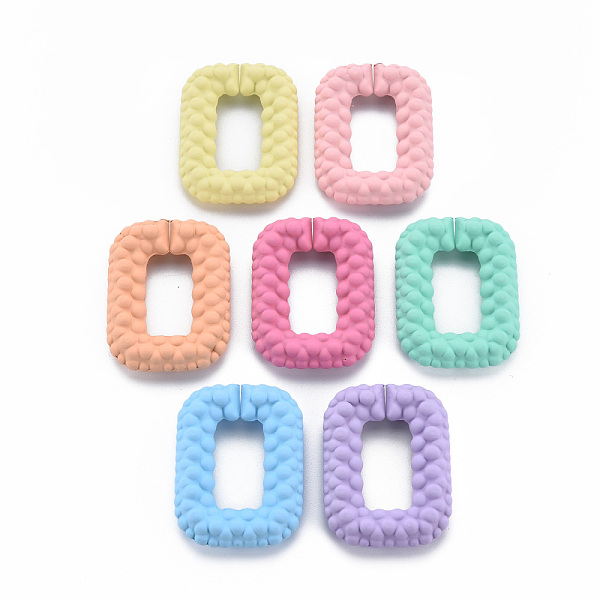 

PandaHall Opaque Spray Painted Acrylic Quick Link Connectors, Rectangle, Mixed Color, 35x26x7mm, Inner Diameter: 10.5x19.5mm Acrylic..., Multicolor