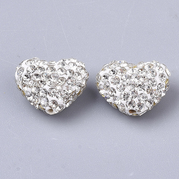 

PandaHall Polymer Clay Rhinestone Beads, Heart, Crystal, PP10(1.6~1.7), 7 Rows Rhinestone, 10x12x6mm, Hole: 1mm Polymer Clay+Glass..., Clear