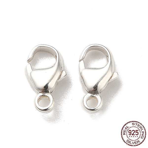 

PandaHall 925 Sterling Silver Lobster Claw Clasps, Oval, Silver, 9x5x2.5mm, Hole: 1.4mm Sterling Silver Oval