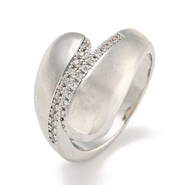 

PandaHall Rack Plating Brass Micro Pave Cubic Zirconia Teardrop Open Cuff Rings for Women, Long-Lasting Plated, Cadmium Free & Lead Free..., Clear
