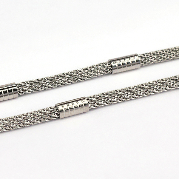

PandaHall 304 Stainless Steel Mesh Chains, Unwelded, Stainless Steel Color, 3mm 304 Stainless Steel