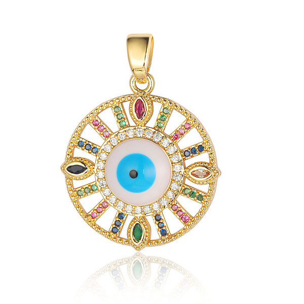

PandaHall Brass Micro Pave Cubic Zirconia Pendants, Evil Eye Charms, Real 18K Gold Plated, 26x24x4.7mm Brass+Cubic Zirconia Evil Eye