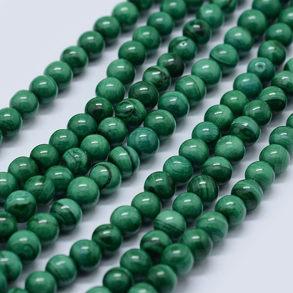 

PandaHall Natural Malachite Beads Strands, Grade AB, Round, 12mm, Hole: 0.8mm, about 33pcs/strand, 15.5 inch(39.5cm) Malachite Round