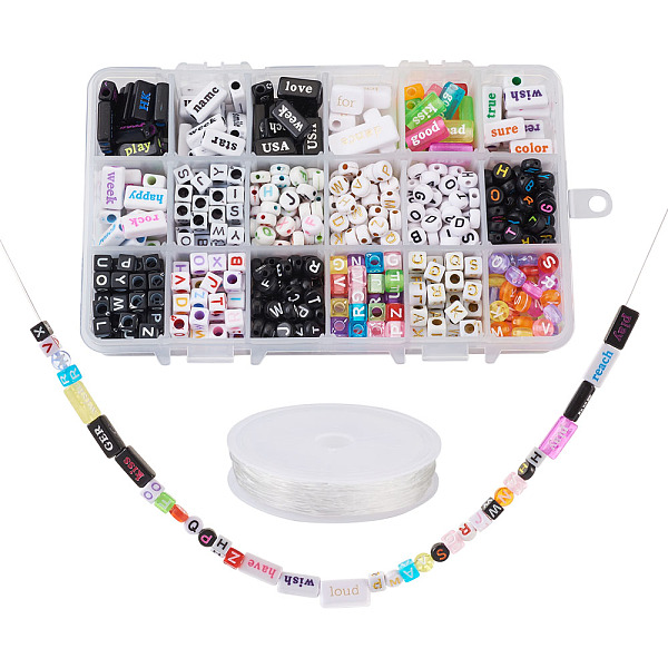 

PandaHall DIY Alphabet Themed Stretch Bracelet Making Kits, Including Acrylic Beads, Elastic Crystal Thread, Mixed Color, Acrylic Beads..., Multicolor
