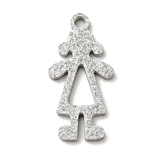 

PandaHall 304 Stainless Steel Textured Pendants, Girl, Stainless Steel Color, 14.5x7x1mm, Hole: 1.2mm 304 Stainless Steel Human