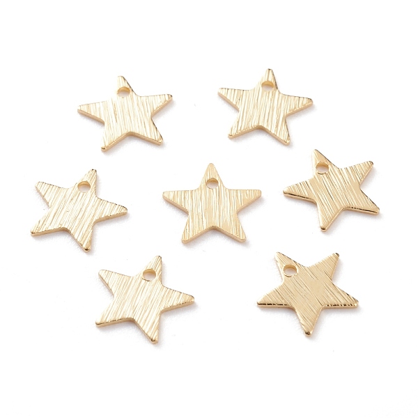 

PandaHall Brass Charms, Star, Real 24K Gold Plated, 8x7.5x0.5mm, Hole: 0.8mm Brass Star