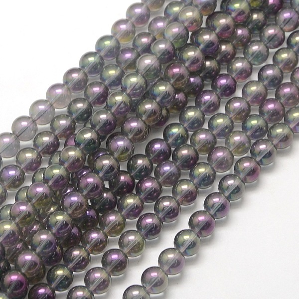 

PandaHall Electroplate Synthetic Quartz Crystal Beads Strands, Round, Purple Plated, 8mm, Hole: 1mm, about 50pcs/strand, 15.5 inch Quartz...