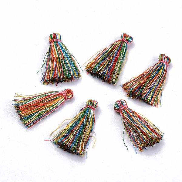 

PandaHall Polyester Tassel Pendant Decorations, Colorful, 30~35mm Polyester
