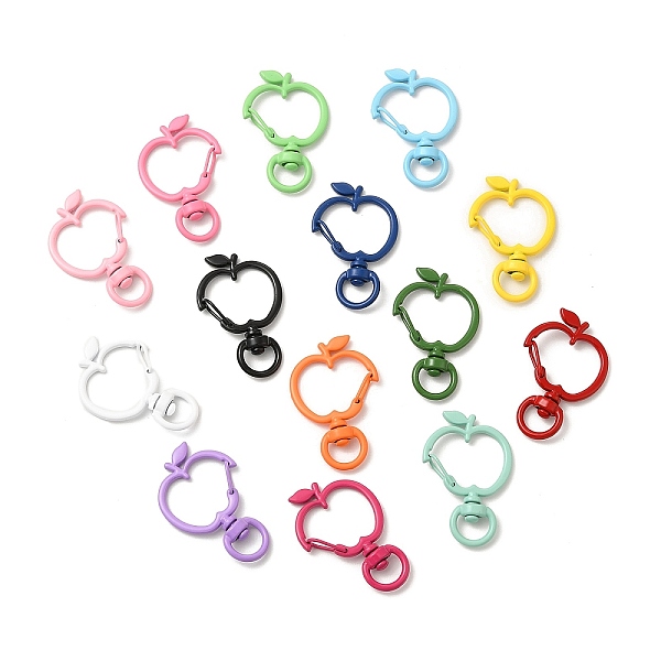 

PandaHall Spray Painted Alloy Swivel Lobster Claw Clasps, Swivel Snap Hook, Apple, Mixed Color, 37~37.5x24x2.2mm, Hole: 4.7x8.6mm Alloy..., Multicolor