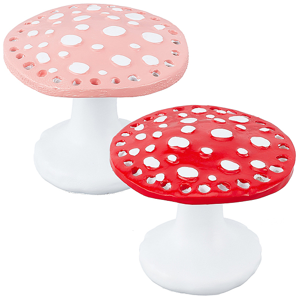 

PandaHall CRASPIRE 2Pcs 2 Colors Resin Earring Display Stands, Mushroom Earring Display Organizer Holder, for Earring Storage, Mixed Color..., Multicolor