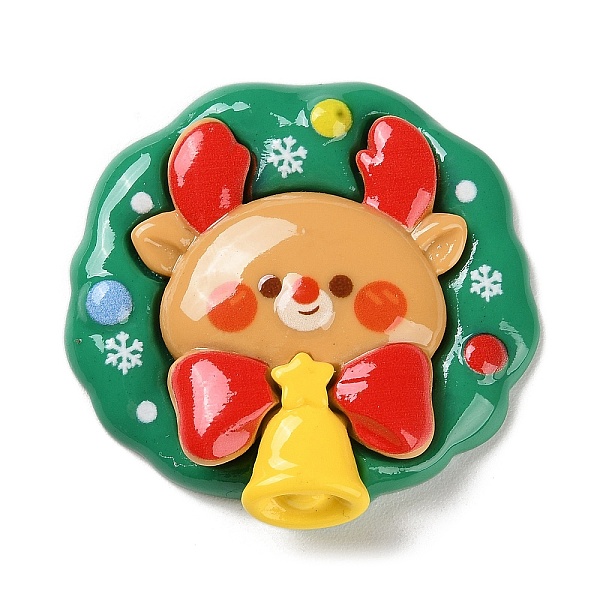 

PandaHall Christmas Theme Opaque Resin Cabochons, for Jewelry Making, Deer, 45x46x11mm Resin Deer Green